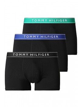 Bóxer Tommy Hilfiger -3 Pack- Everyday Essentials (Negro Cint. Azul, Verde y Negra)