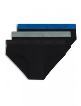 Slip Hugo Triplet Pack -3 Pack- Cotton Stretch (Negro Cint. Azul, Gris y Negra)