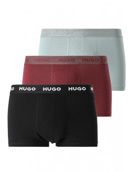 Bóxer Hugo Triplet Pack -3 Pack- Cotton Stretch (Granate, Verde y Negro)