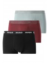 Bóxer Hugo Triplet Pack -3 Pack- Cotton Stretch (Granate, Verde y Negro)