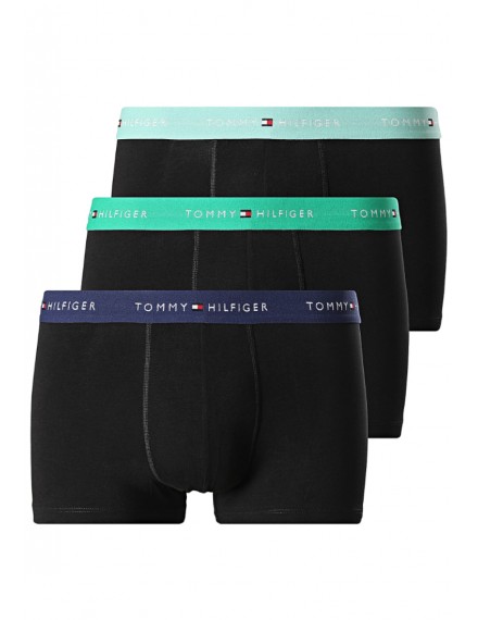 Bóxer Tommy Hilfiger -3 Pack- Signature Cotton Essentials (Negro Cint. Verde, Marino y Verde)