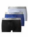 Bóxer Calvin Klein -3 Pack- Intense Power Microfibra (Negro Logo Blanco, Azul y Gris)