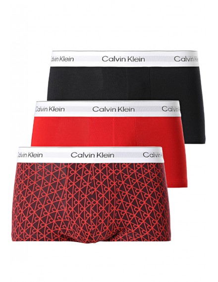 Bóxer Calvin Klein -3 Pack- Intense Power Microfibra (Negro Logo Blanco, Azul y Gris)