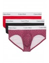 Slip Calvin Klein -3 Pack- Icon Cotton Stretch (Rojo, Negro y Fantasía)