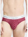 Slip Calvin Klein -3 Pack- Icon Cotton Stretch (Rojo, Negro y Fantasía)
