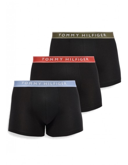 Boxer Tommy Hilfiger -3 Pack- Assinatura Cotton Essentials (Azul, Marinho e Fantasia)