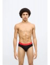 Slip Tommy Hilfiger -3 Pack- Signature Cotton Essentials (Marinho Cintura Azul, Vermelha e Cinza)