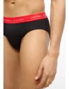 Slip Tommy Hilfiger -3 Pack- Signature Cotton Essentials (Negro Cint. Roja, Granate y Marino)