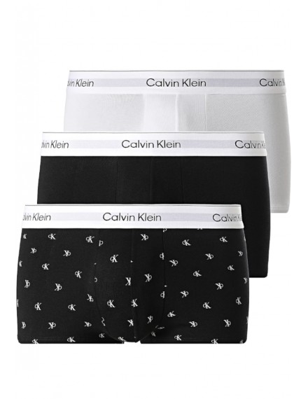 Bóxer Calvin Klein -3 Pack- Intense Power Microfibra (Negro Logo Blanco, Azul y Gris)