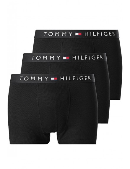 Bóxer Tommy Hilfiger -3 Pack- Original Logo Ribbed Cotton (Negro)