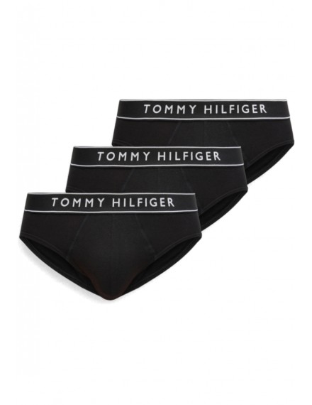 Slip Tommy Hilfiger -3 Pack- Essential Logo Cotton (Negro)