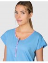 Camisón Corto de Mujer Massana Algodón Manga Corta Estampado (Azul)