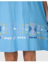 Camisón Corto de Mujer Massana Algodón Manga Corta Estampado (Azul)