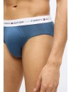 Slip Tommy Hilfiger -3 Pack- Signature Cotton Essentials (Marinho Cintura Azul, Vermelha e Cinza)
