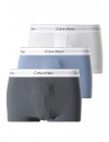 Bóxer Calvin Klein -3 Pack- Intense Power Microfibra (Negro Logo Blanco, Azul y Gris)