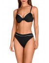 Bikini Dolores Cortés con aros y Braguita Bikini (Negro a Rallas)