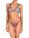 Bikini Dolores Cortés Copas Triangulares Extraíbles y Bikini Anudado (Estampado)