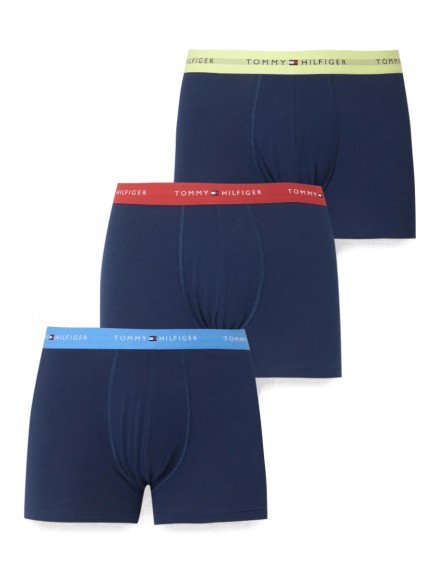 Bóxer Tommy Hilfiger -3 Pack- Signature Cotton Essentials (Marino Cint. Azul, Roja y Amarillo)