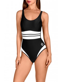 Bañador Naturana de Control Estampado (Negro, Naranja y Avellana)