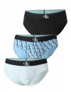 Bóxer Calvin Klein -3 Pack- Intense Power Microfibra (Negro Logo Blanco, Azul y Gris)