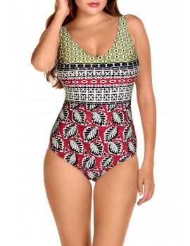 Bañador Naturana de Control Estampado (Negro, Naranja y Avellana)