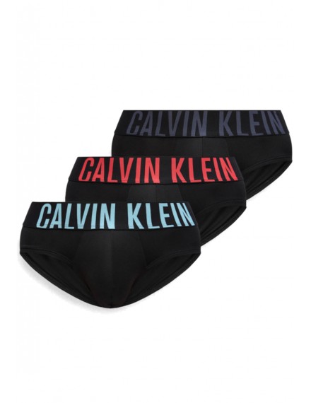 Bóxer Calvin Klein -3 Pack- Intense Power Microfibra (Negro Logo Blanco, Azul y Gris)