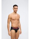 Slip Calvin Klein -3 Pack- Intense Power Microfibra (Negro Logo Rojo, Azul y Gris)