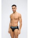 Slip Calvin Klein -3 Pack- Intense Power Microfibra (Negro Logo Rojo, Azul y Gris)