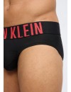 Slip Calvin Klein -3 Pack- Intense Power Microfibra (Negro Logo Rojo, Azul y Gris)