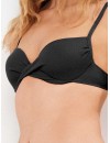Bikini Gisela con Aros y Foam y Braguita Bikini en tejido Piqué (negro)