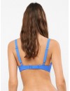 Bikini Gisela con Aros y Espalda Ajustable y Braguita Bikini Tejido Cuadrillé (Azul)