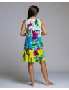 Vestido Señoretta Sin Mangas Estampado Tropical