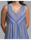 Vestido Señoretta Sin Mangas a Rayas Multicolor