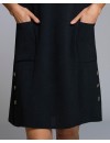 Vestido Señoretta Manga Corta Con Bolsillos (Negro)