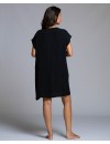 Vestido Señoretta Manga Caída Con Bolsillos (Negro)