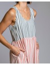 Vestido Largo Señoretta Sin Mangas a Rayas