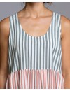 Vestido Largo Señoretta Sin Mangas a Rayas