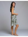 Vestido Señoretta sin Mangas con Volante Estampado Vegetal
