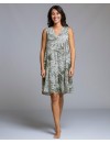 Vestido Señoretta sin Mangas con Volante Estampado Vegetal