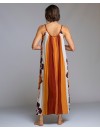 Vestido Largo Señoretta de Tirantes Estampado Floral a Franjas