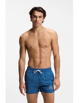 Bañador corto Boss Mooneye con logo estampado (Azul)