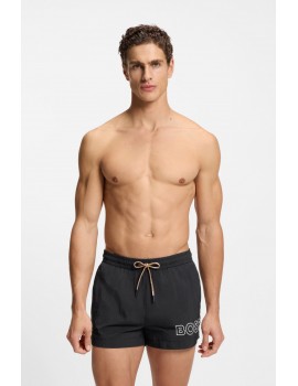 Bañador corto Boss Mooneye con logo estampado (Negro)