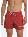 Bañador corto Boss Mooneye con logo estampado (Rojo)