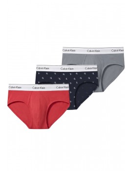 Bóxer Calvin Klein -3 Pack- Intense Power Microfibra (Negro Logo Blanco, Azul y Gris)