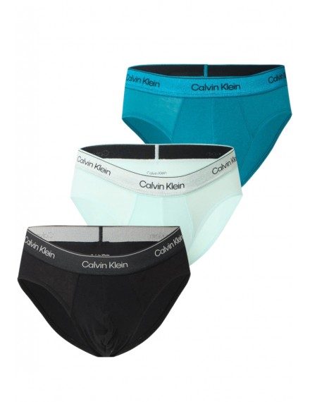 Bóxer Calvin Klein -3 Pack- Intense Power Microfibra (Negro Logo Blanco, Azul y Gris)