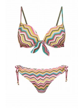 Bikini Dolores Cortés con Push-Up y Braguita Bikini Anudada (Estampado)