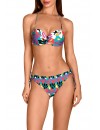 Bikini Dolorés Cortés Bandeau con Aros y Braguita Bikini Anudada (Estampado)