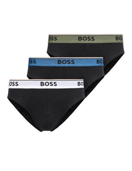 Slip Boss Power -3 Pack- Cotton Stretch (Negro Cint. Azul, Blanca y Verde)