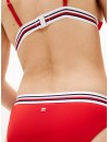 Bikini Tommy Hilfiger Global Stripe Copas Triangulares sin Aro y Braguita Bikini (Rojo)