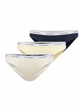 Biquíni Braga Calvin Klein -3 Pack- Icon Logo Cotton Stretch (Vermelho, Cinza e Rosa)